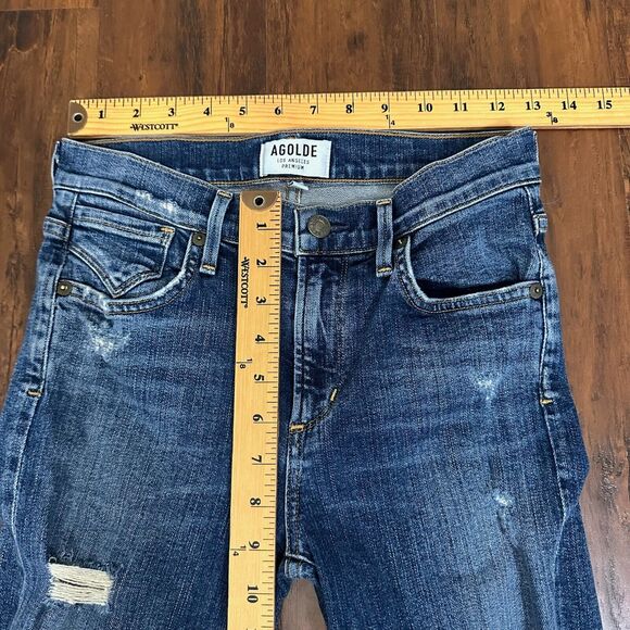 AGOLDE Sophie Jeans Kansas City High Rise Skinny Distressed Ripped - Picture 12 of 14